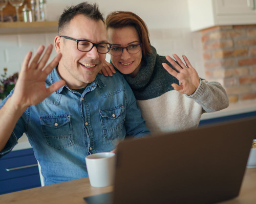 Couple Talking Online